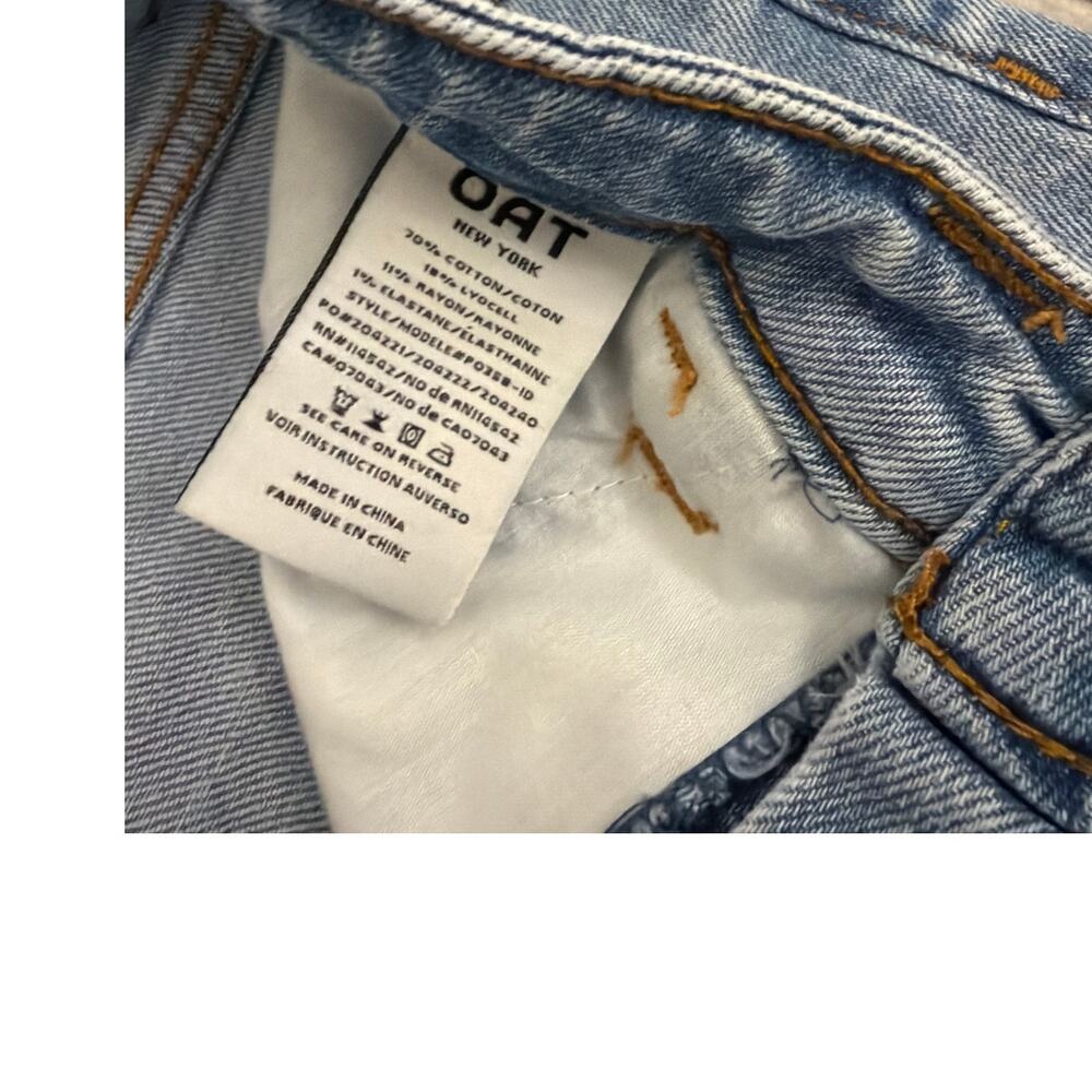 OAT NYC Wide Leg High Rise Loose Fit Light Wash Denim Blue Jeans Size 2 | 26 - Picture 5 of 5
